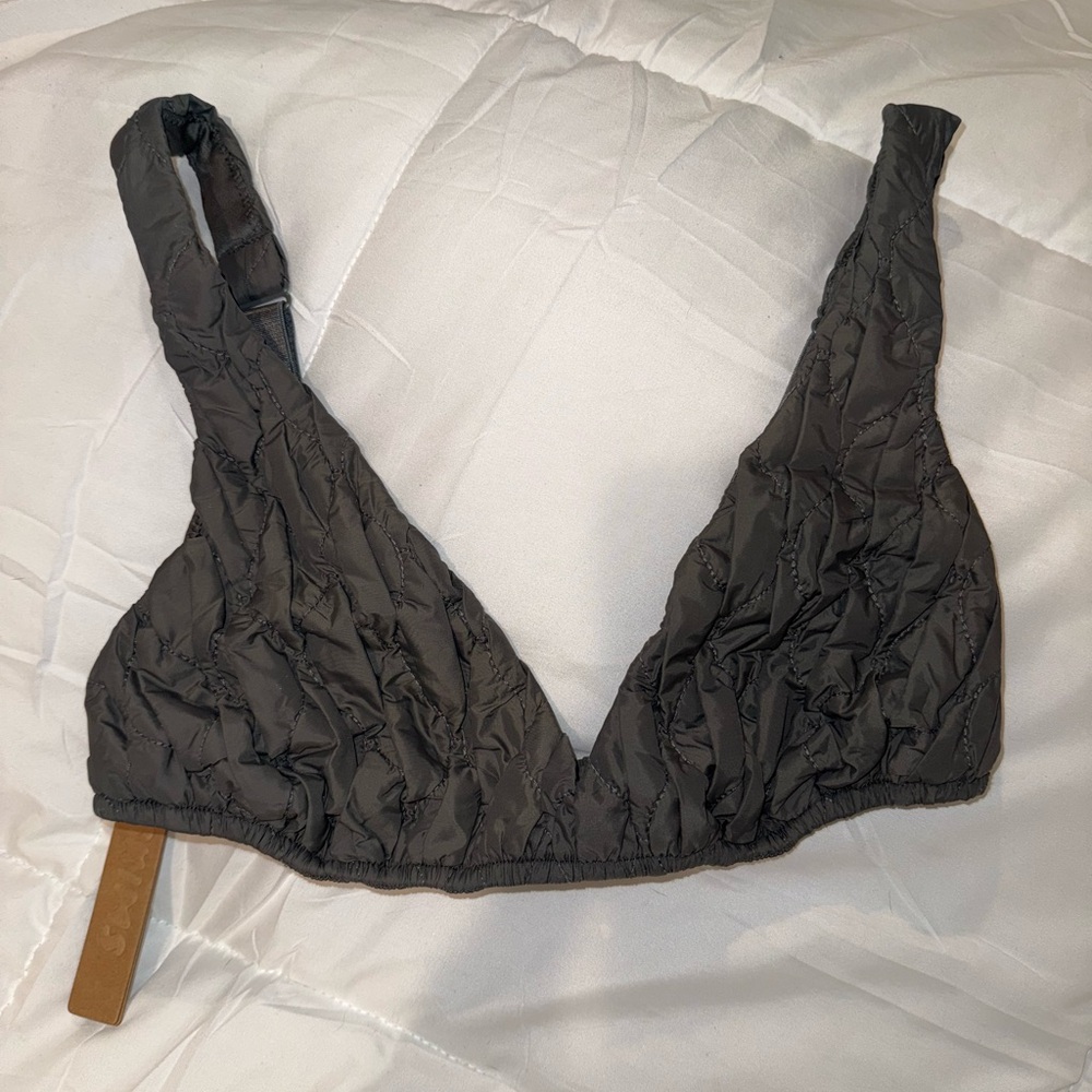 SKIMS Dark Gray Gunmetal Quilted Bralette